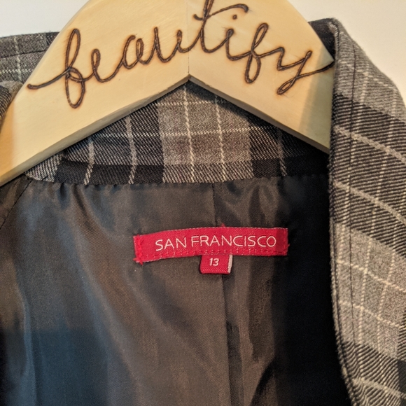 San Francisco plaid button up jacket sz 13 junior - Picture 8 of 14